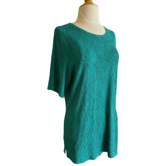 SHARADE of California Vintage Turquoise Textured Top / Mini Dress - Picture 4 of 8